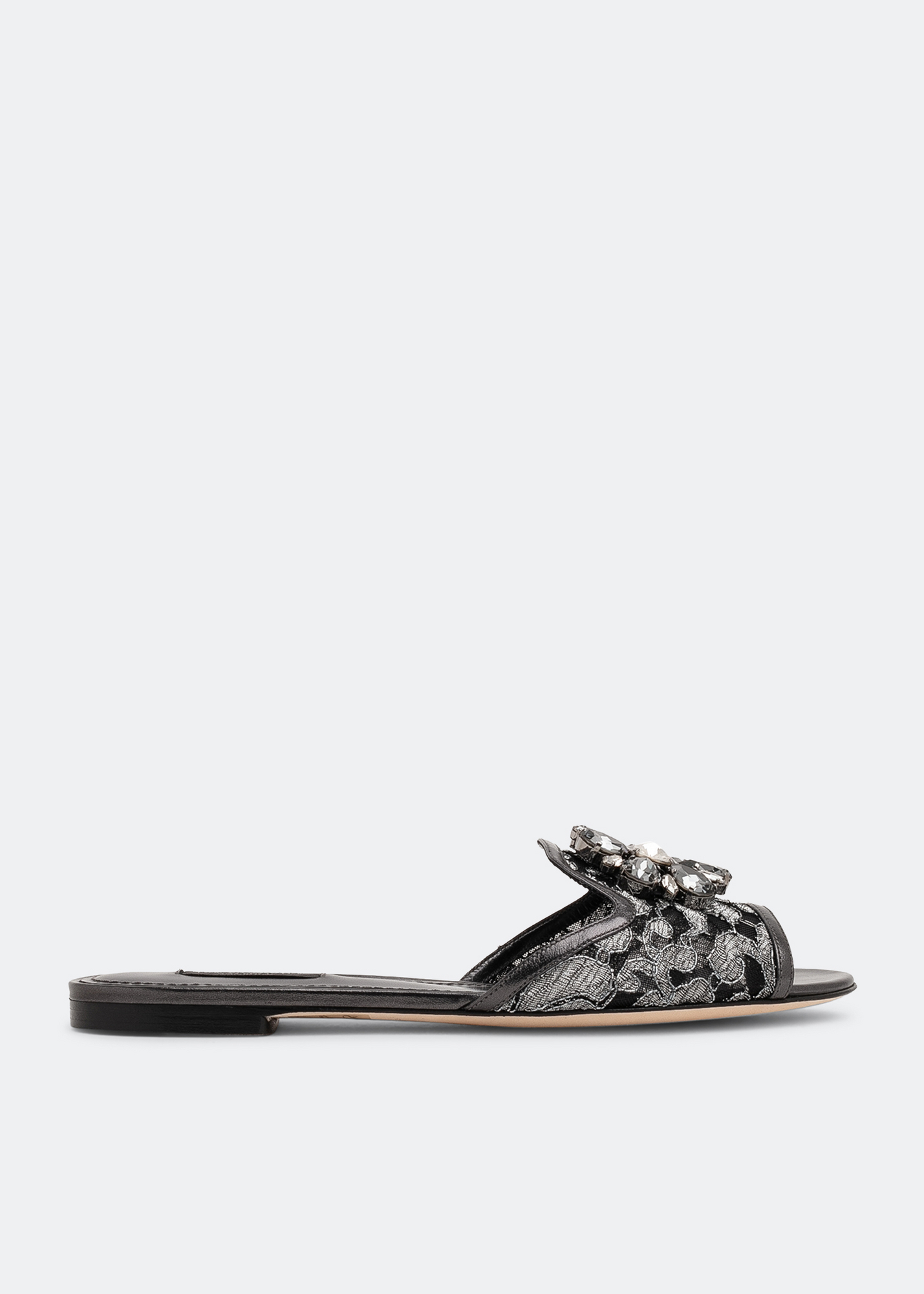 

Lace flat sandals, Grey