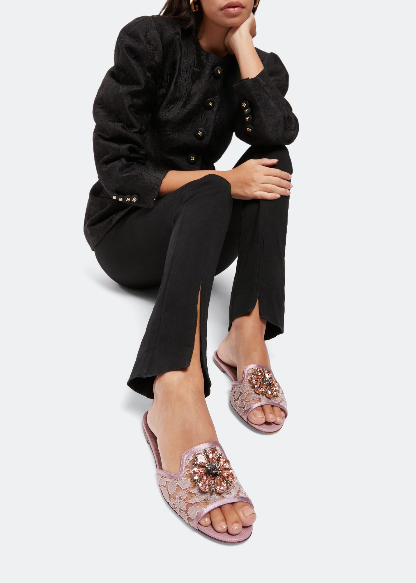 

Taormina lace flats, Pink