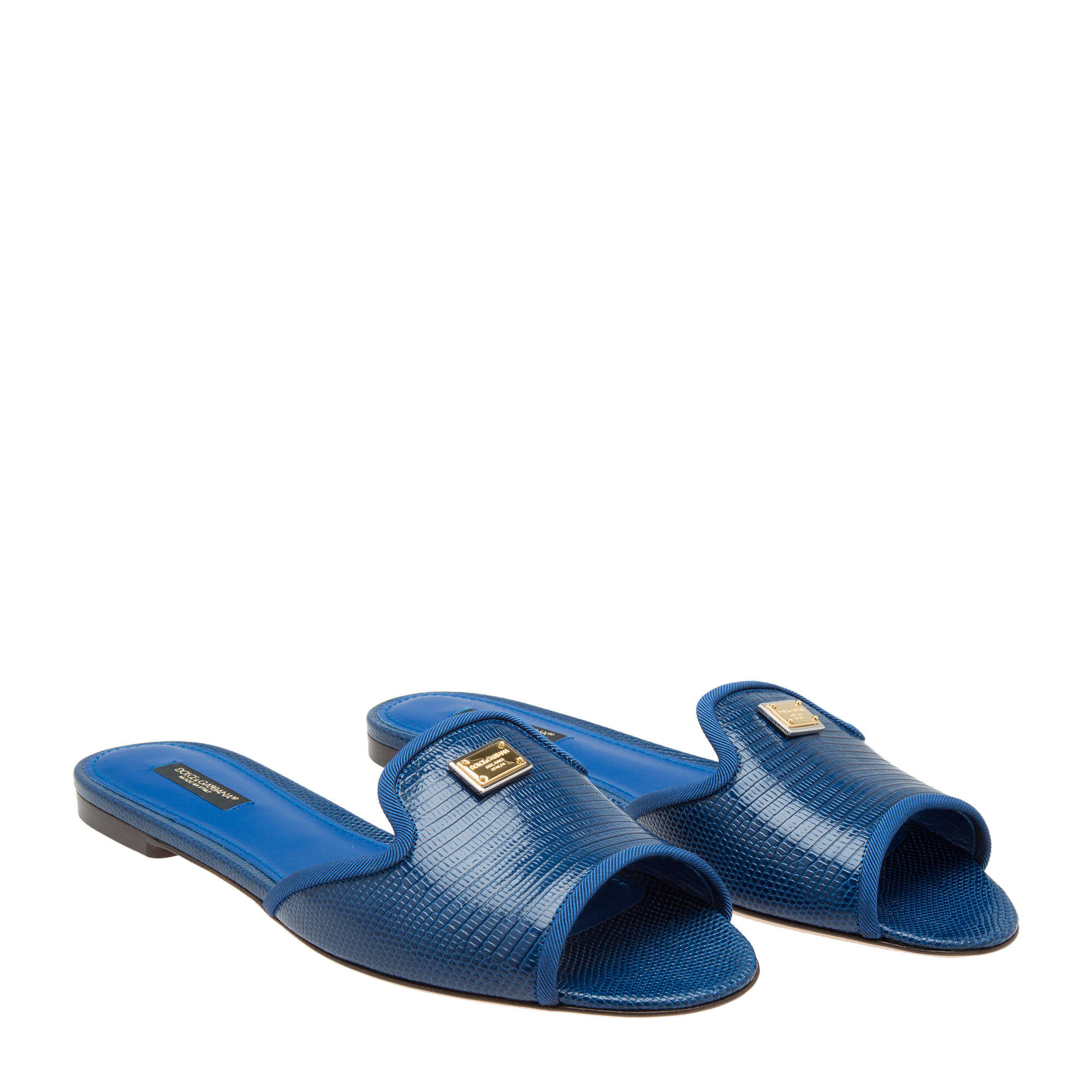 

Leather mules, Blue