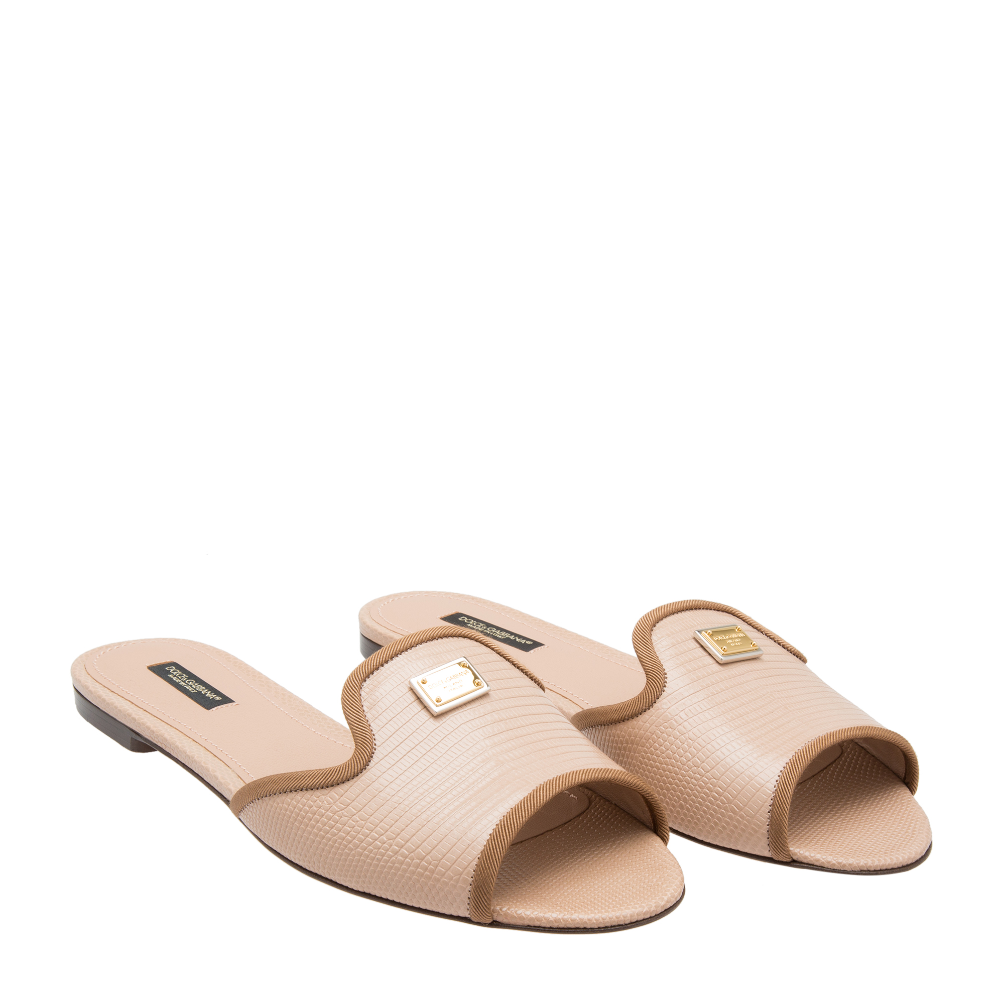 

Leather mules, Beige