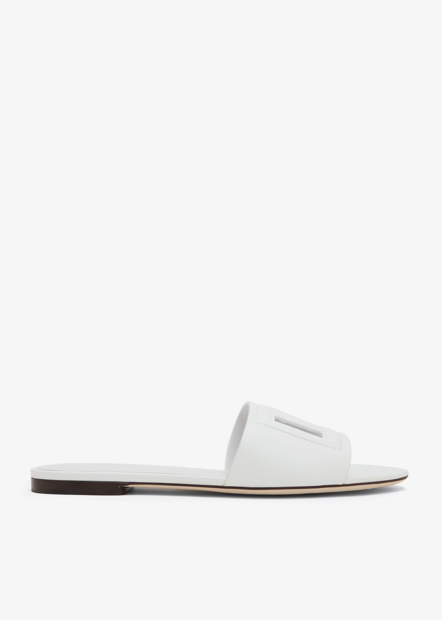 

DG logo flat sandals, White