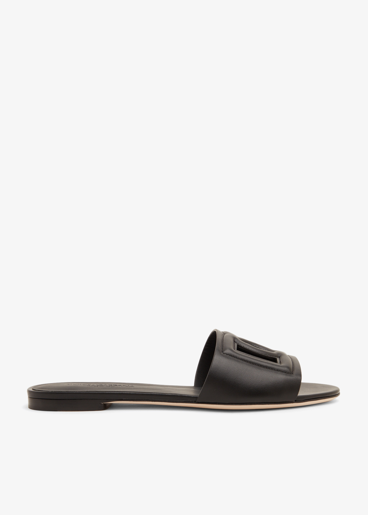 

DG logo flat sandals, Black