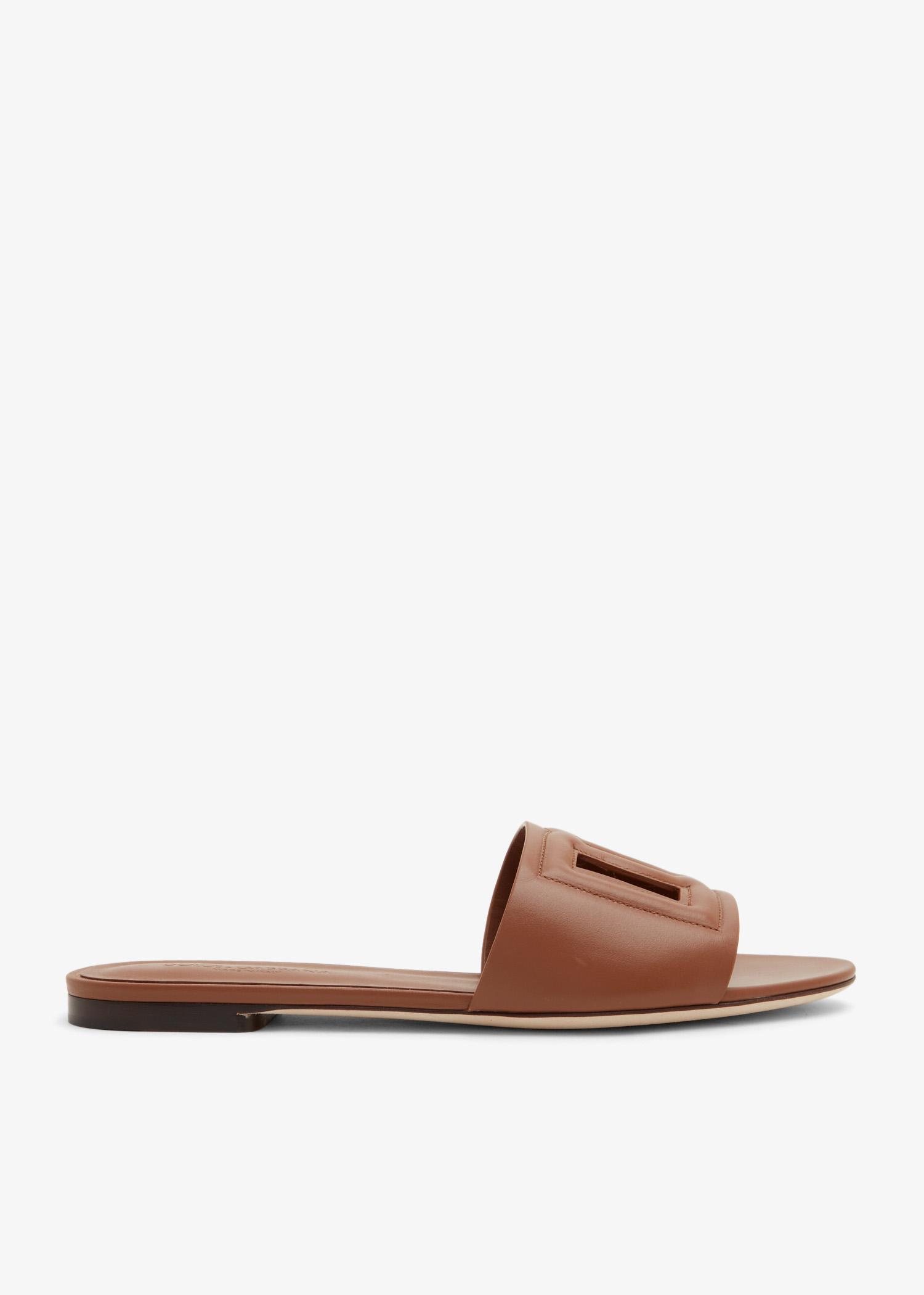 

DG logo flat sandals, Brown