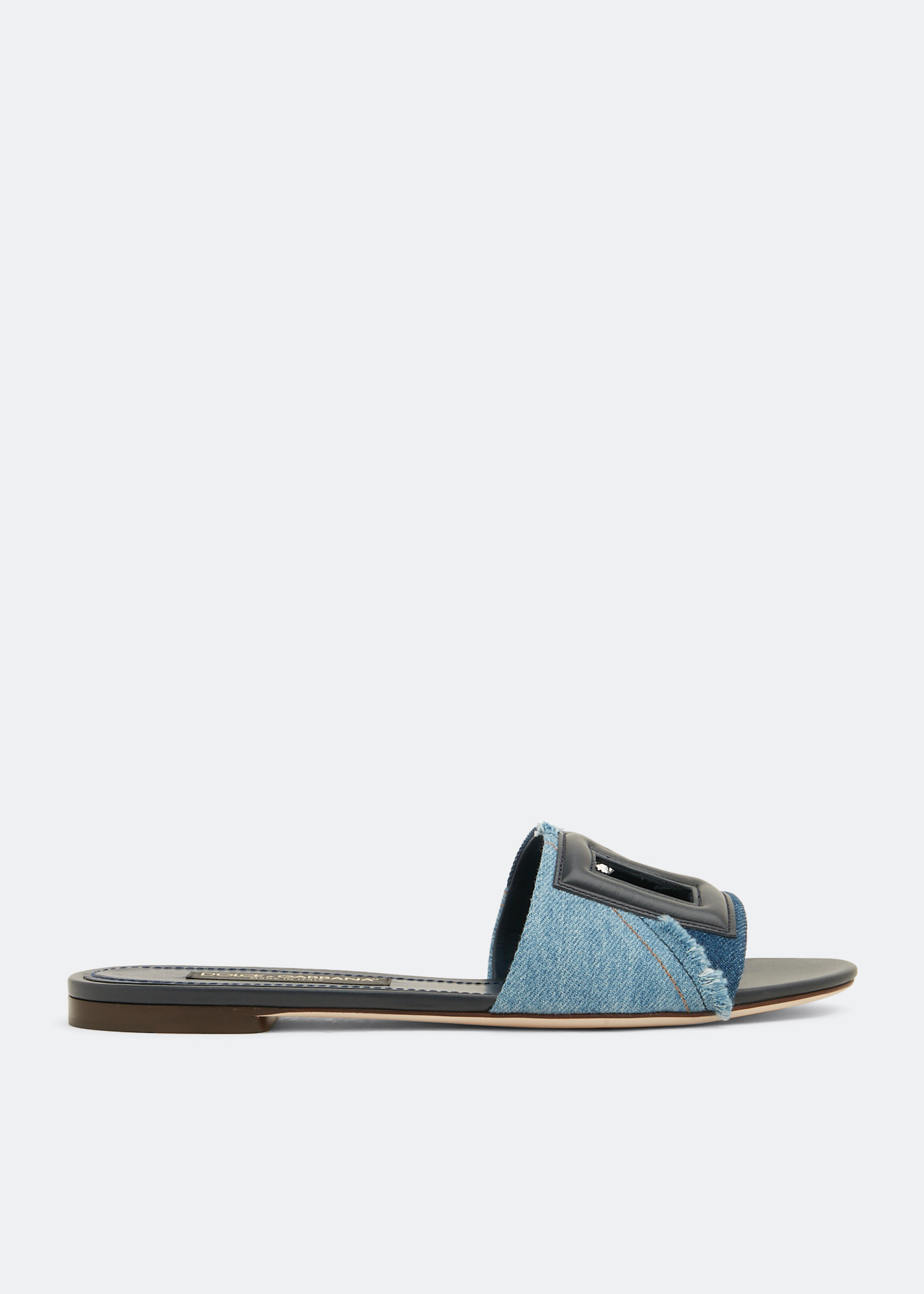 Dolce Gabbana DG logo denim sandals for Women Blue in UAE Level Shoes