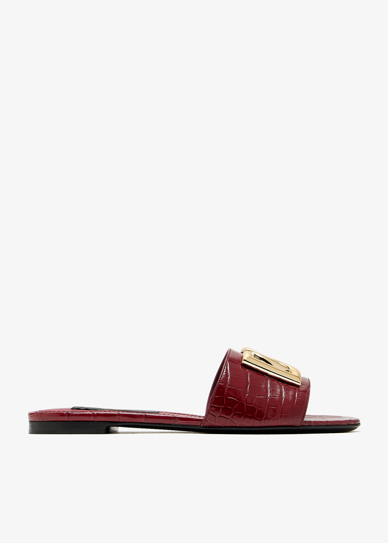Dolce & Gabbana Baroque DG 105mm Leather Sandals | Black