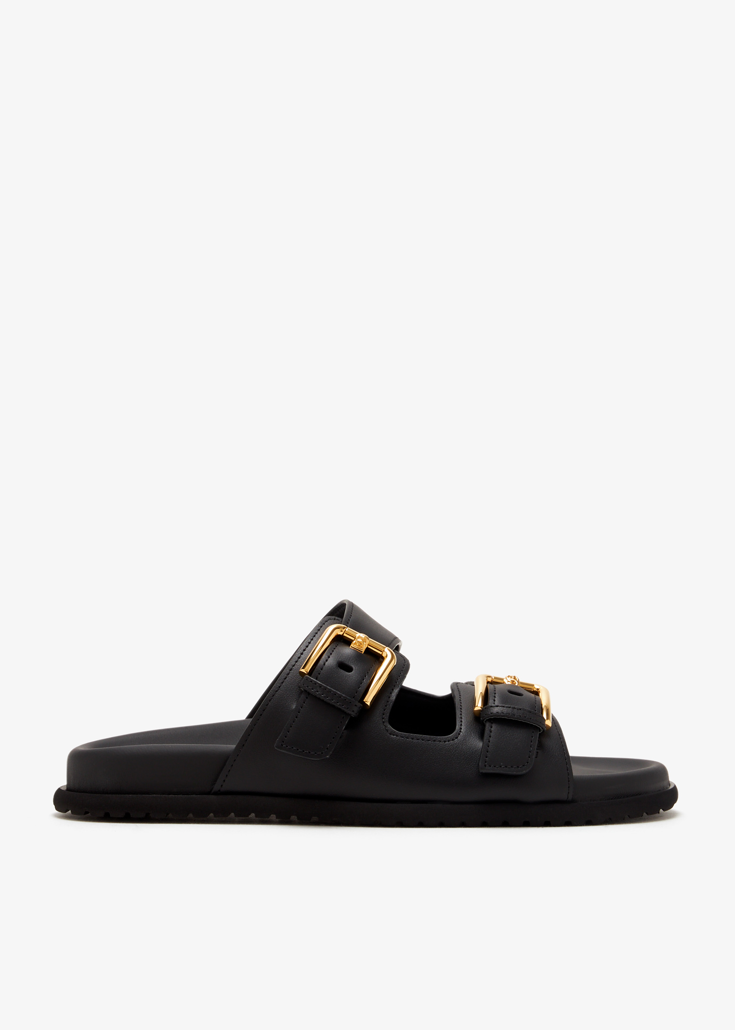 

Calfskin slider sandals, Black