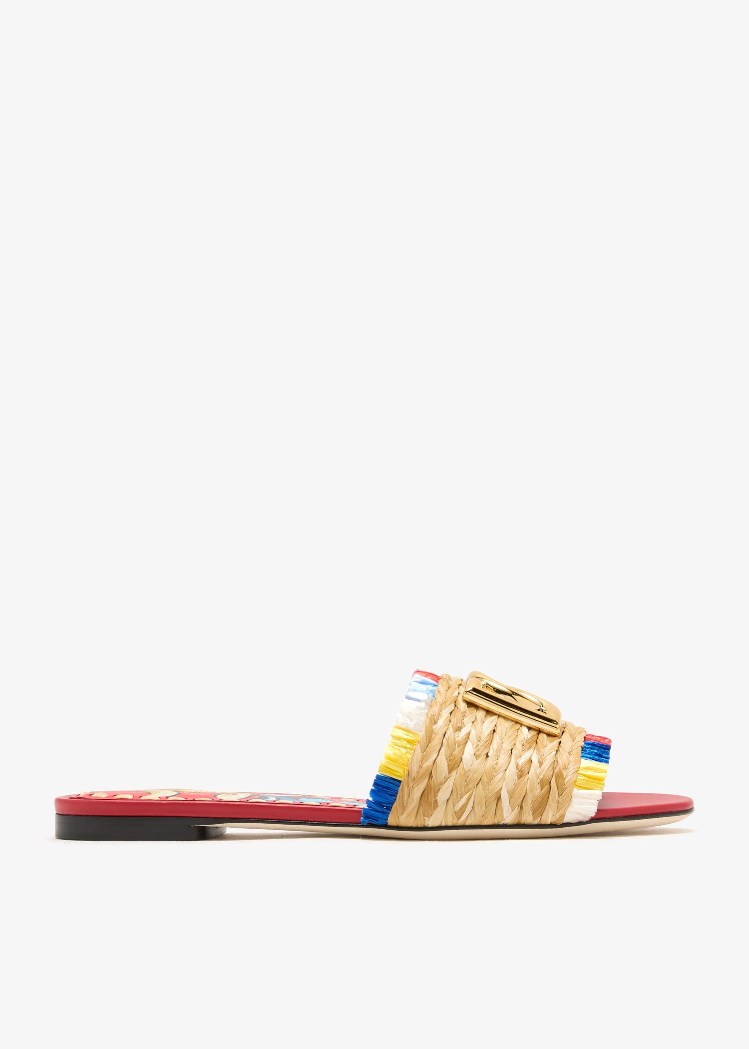 

DG Raffia slide sandals, Beige