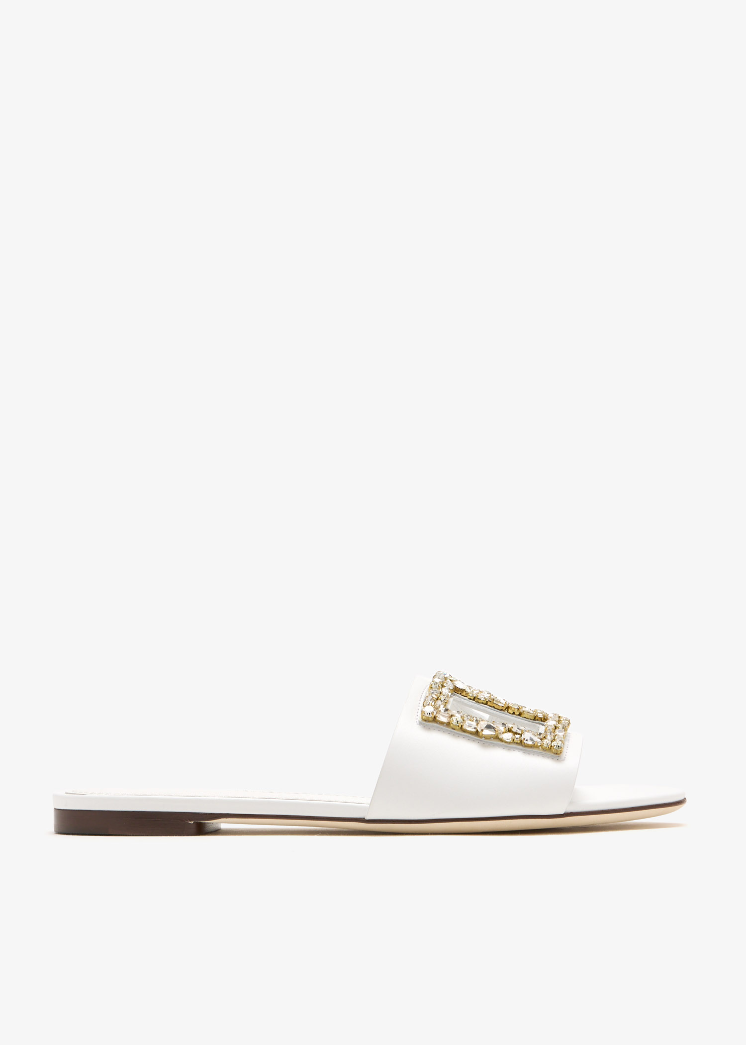 

DG embellished slide sandals, White