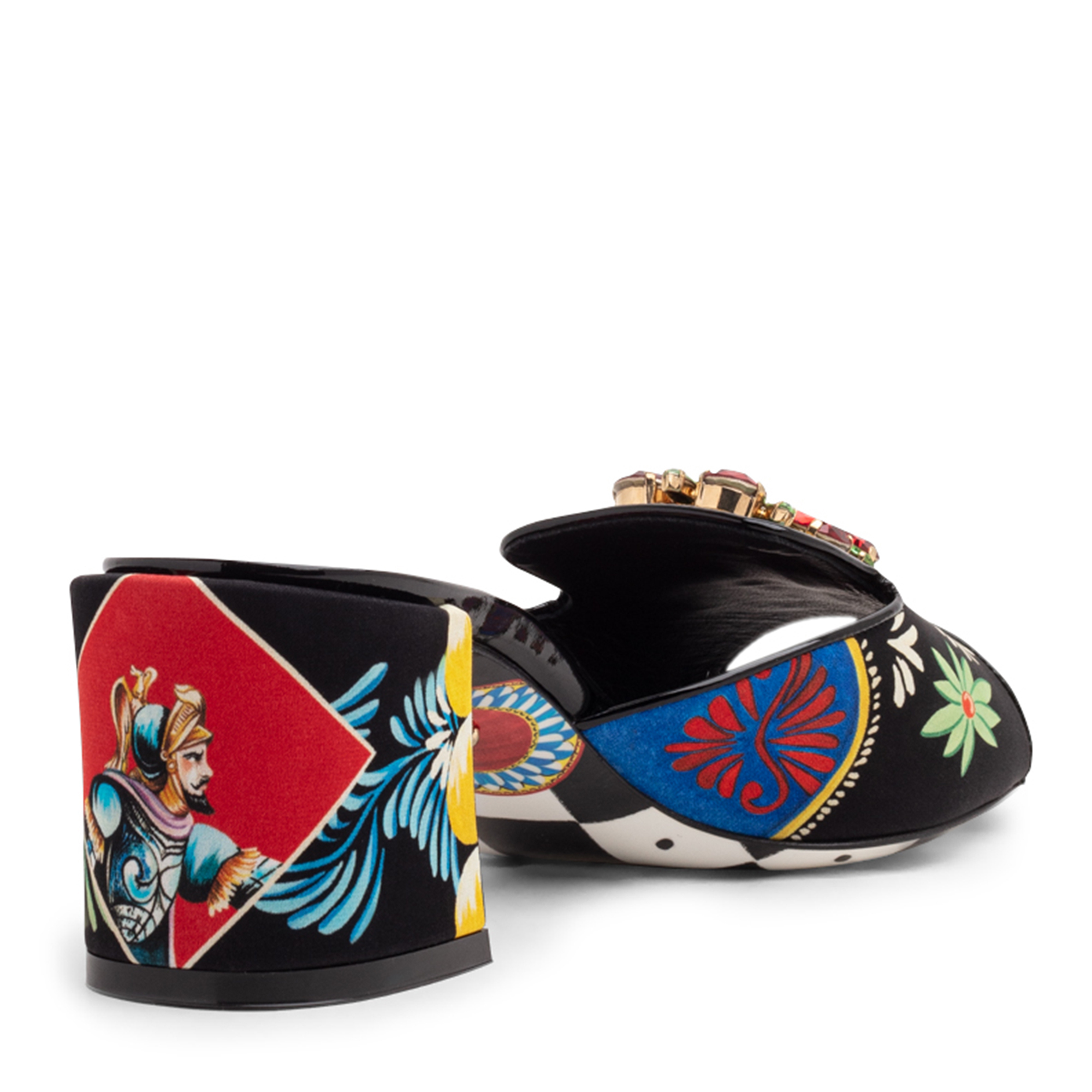 

Floral-print embellished mules, Prints