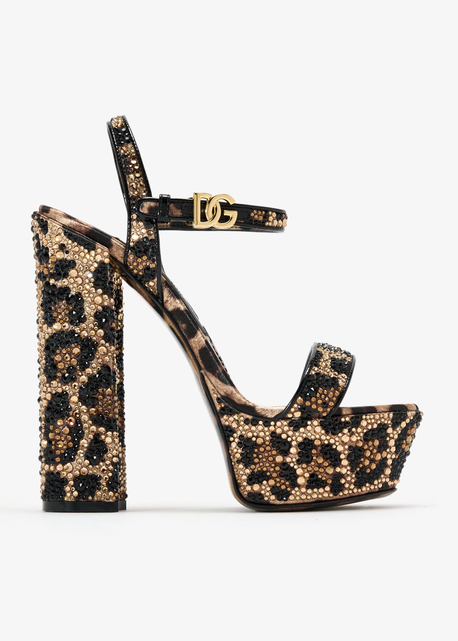 

Satin platform sandals, Animal printed