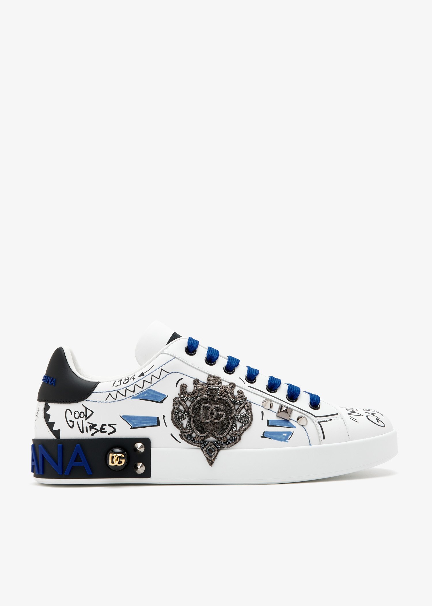 

Portofino logo patch sneakers, White