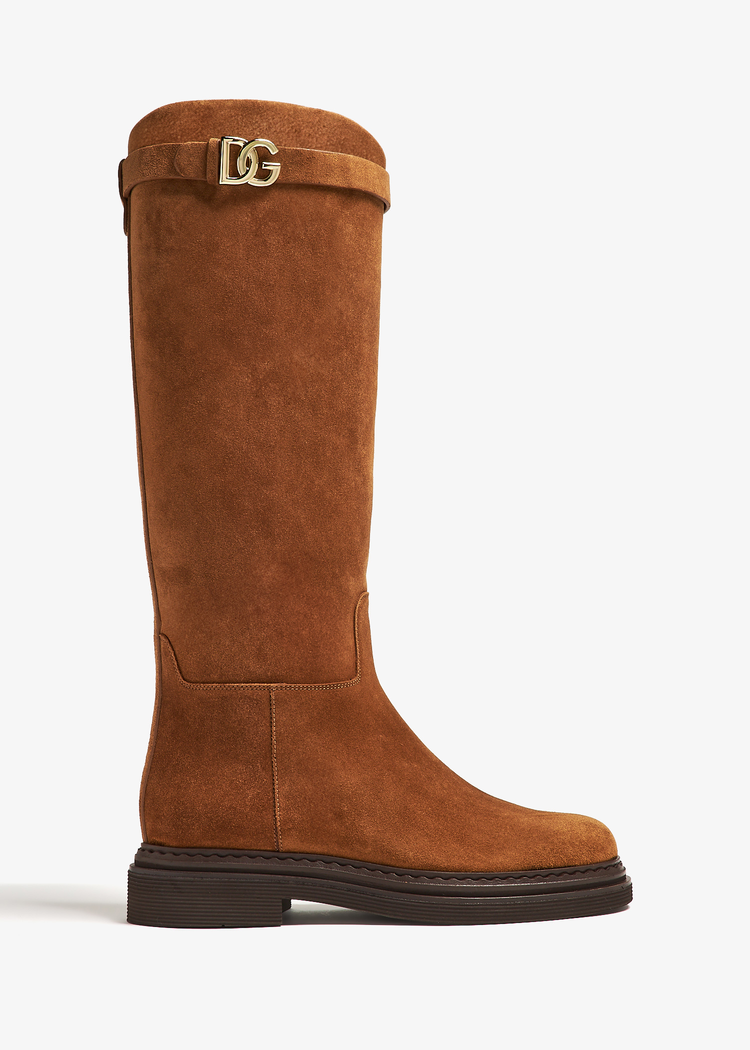 

DG logo suede boots, Brown
