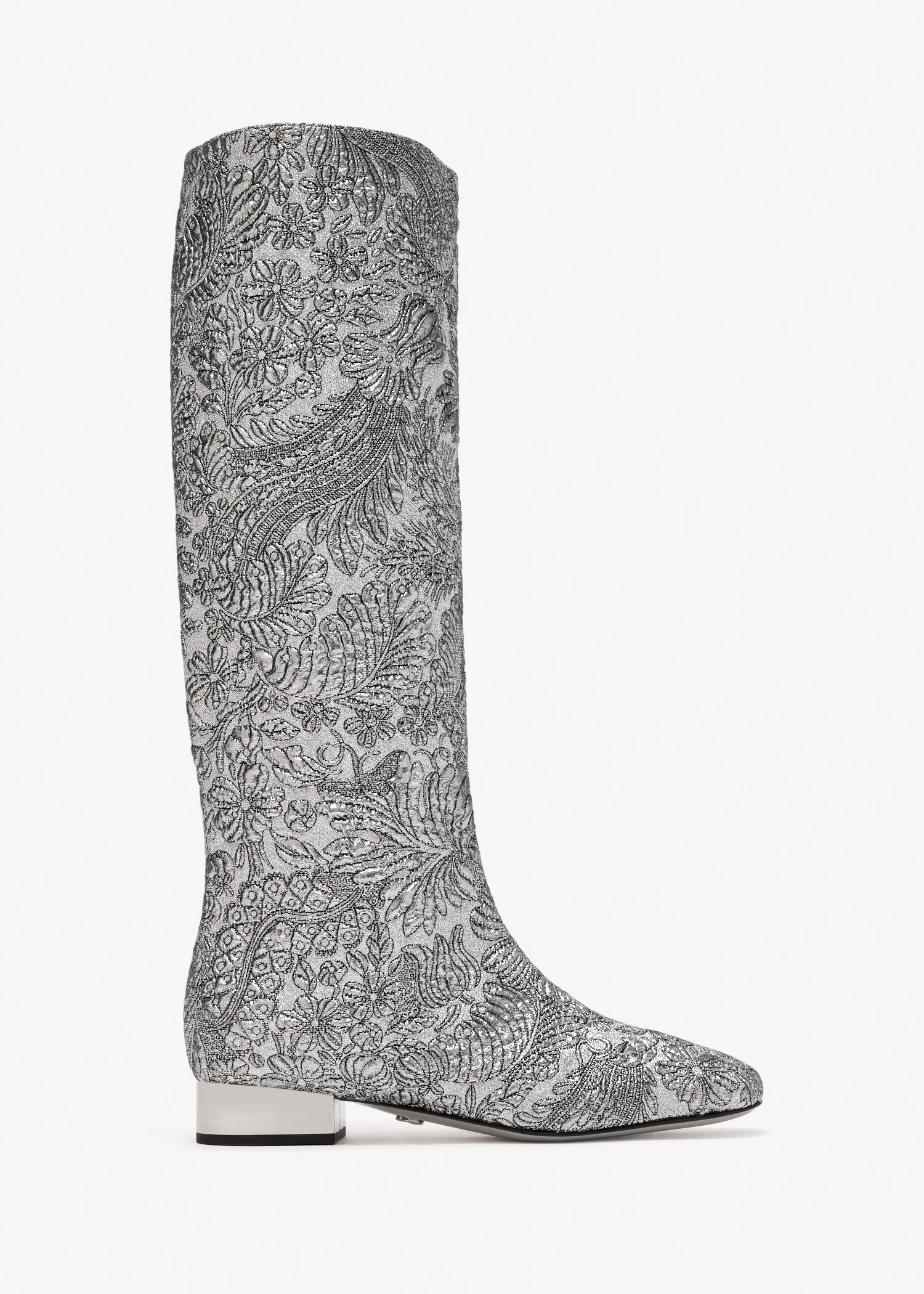 

Brocade boots, Silver