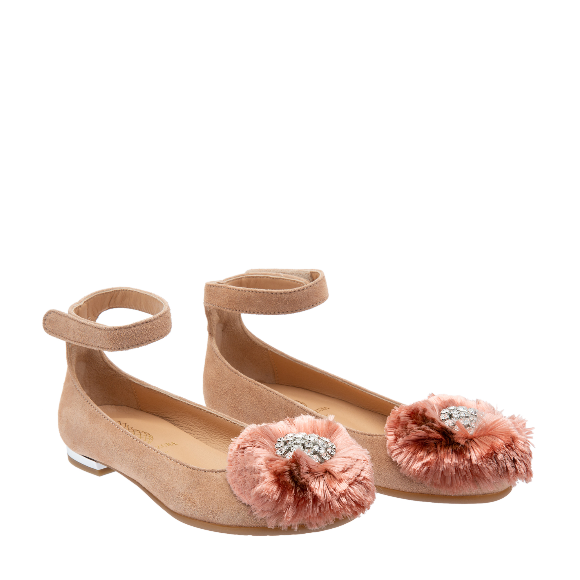 

Floral-embellished ballet flats, Pink
