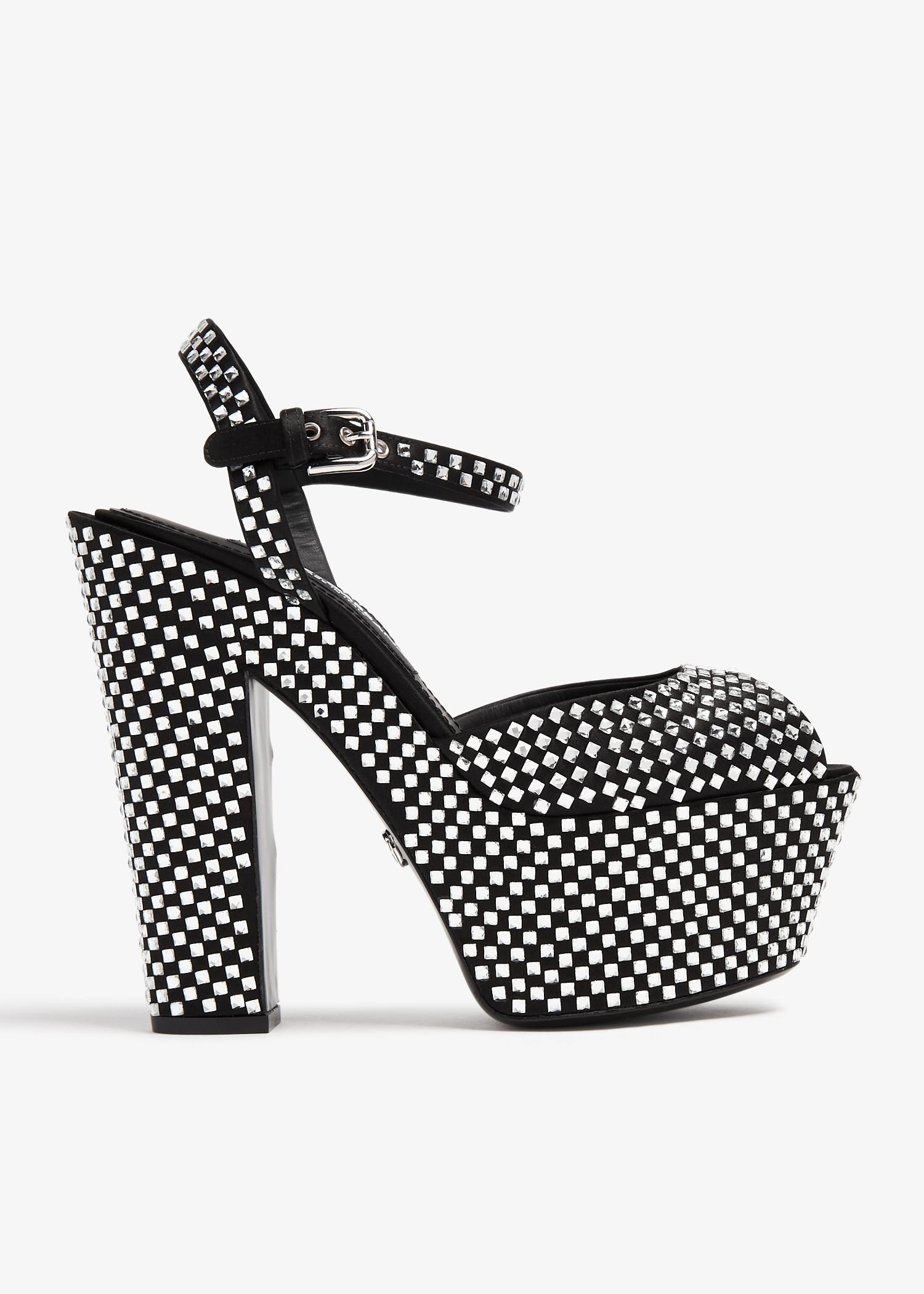 

Crystal-embellished platform sandals, Black