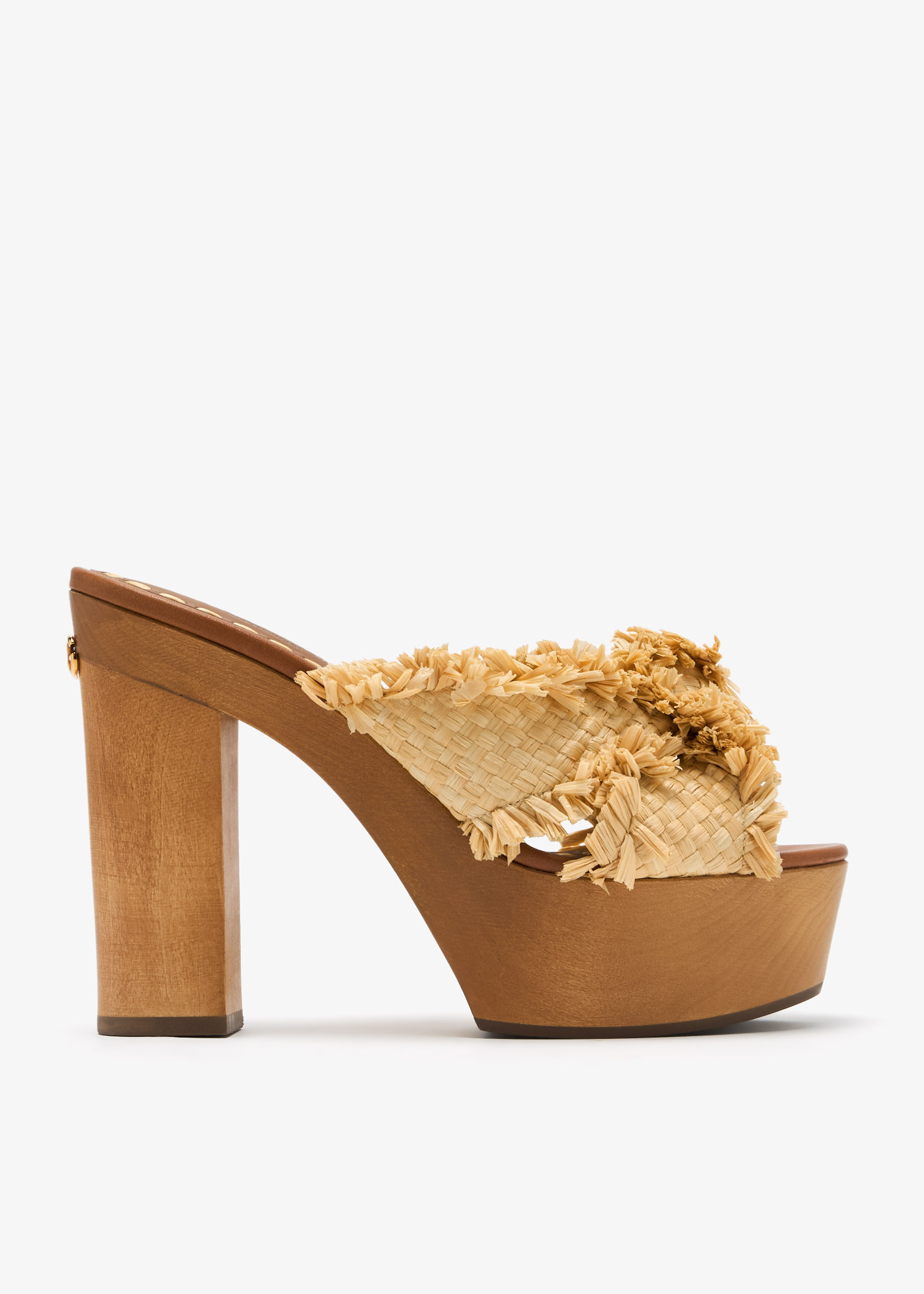 

Raffia wedge sandals, Beige