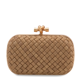 Bottega Veneta Intrecciato Knot clutch for Women - Gold in UAE | Level Shoes