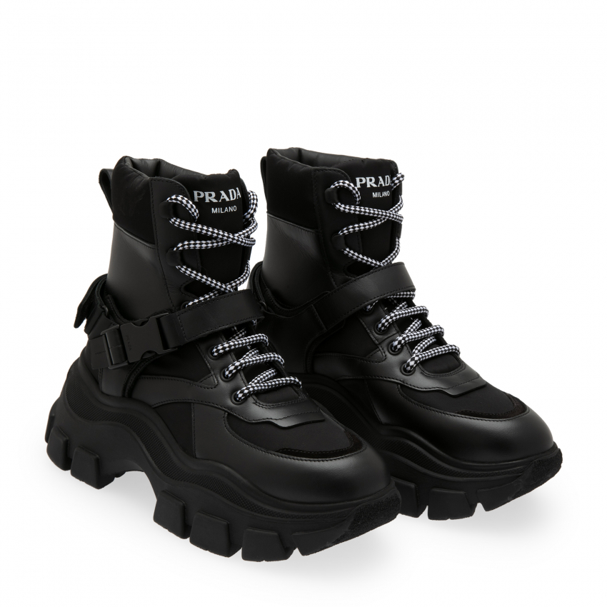 prada block sneakers black