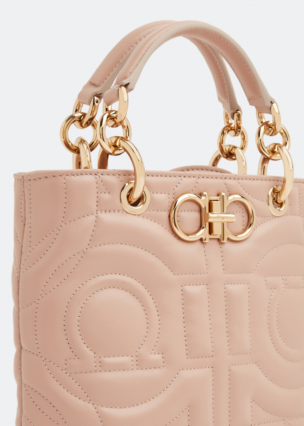 Salvatore Ferragamo Quilted Gancini top handle bag for Women Beige in