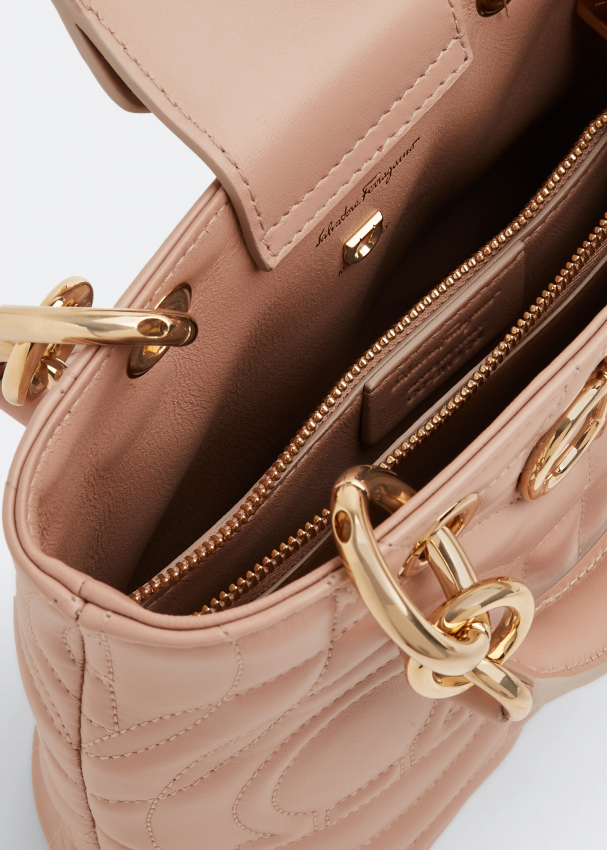 Salvatore Ferragamo Quilted Gancini top handle bag for Women Beige in