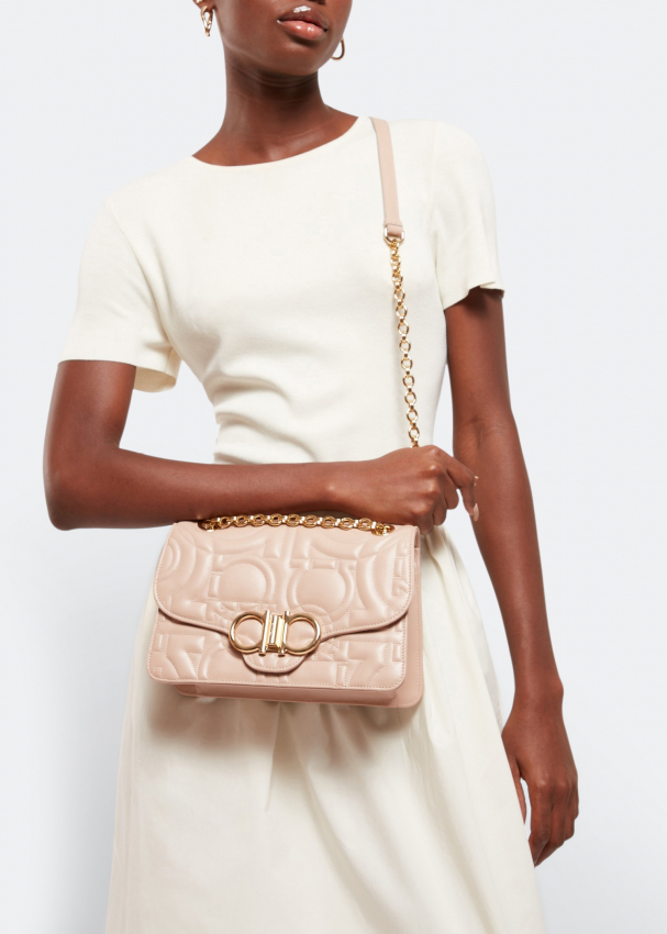 Ferragamo Quilted Gancini top handle bag for Women Beige in UAE