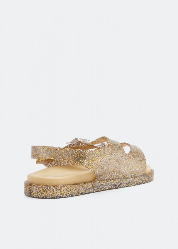 mini melissa gold sandals