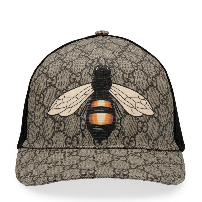 Gucci Bee print GG Supreme baseball hat 