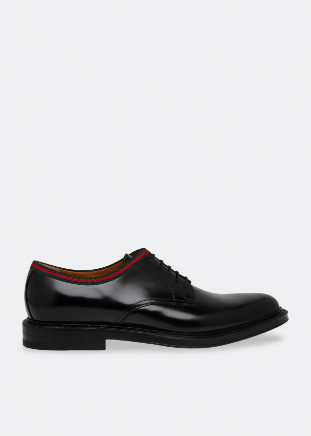 Gucci Leather oxfords lace-up shoes for Men - Black in UAE | Level Shoes
