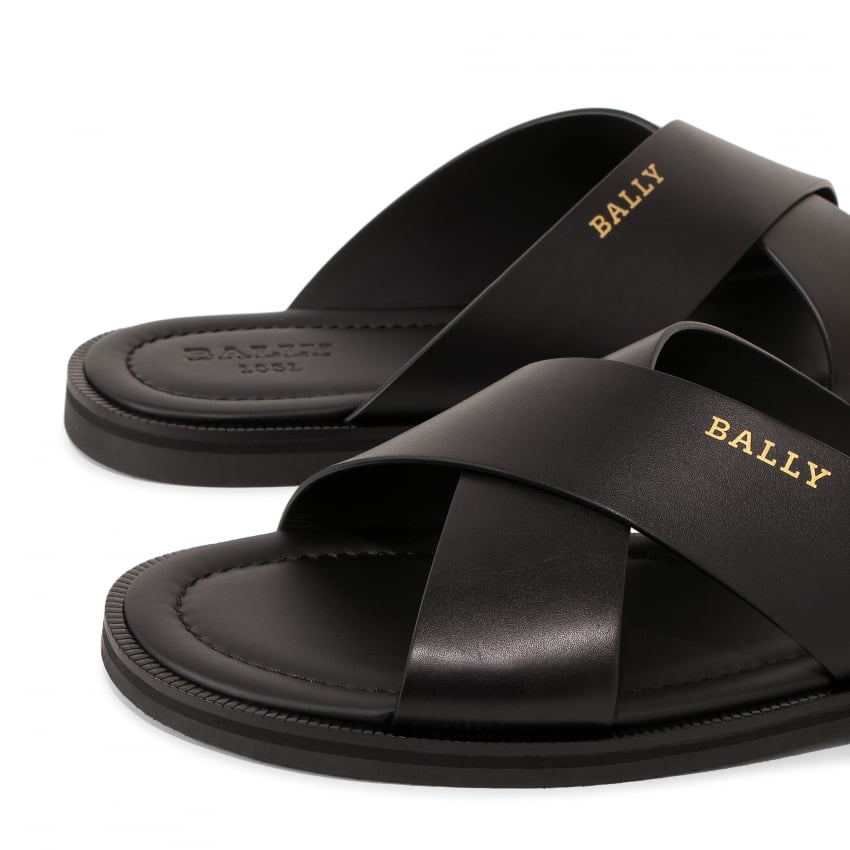 Bally Jair slide sandals for Men - Black in UAE | Level Shoes