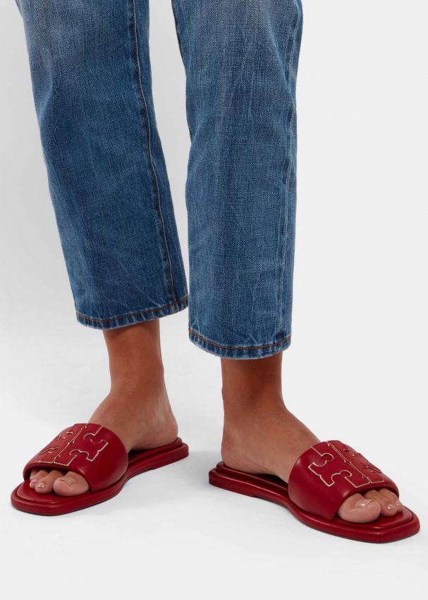 Tory Burch Double T sport slides for Women - Red in UAE | Level Shoes
