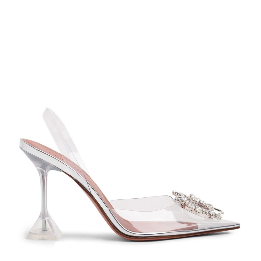 amina muaddi begum glass transparent sandals