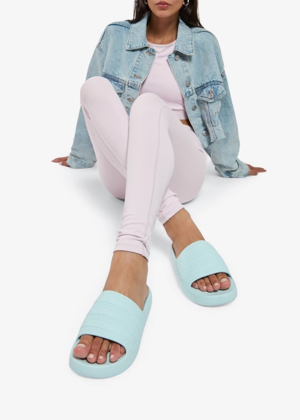 Adidas Adilette Ayoon slides for Women - Blue in UAE | Level Shoes