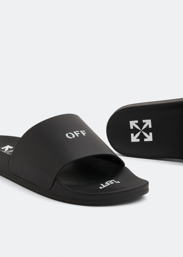 OffWhite Pool slides for Women Black in UAE Level Shoes