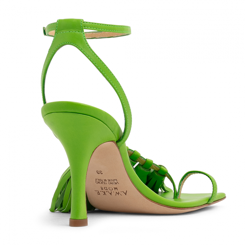A.W.A.K.E Mode Delta tassel sandals for Women - Green in UAE | Level Shoes