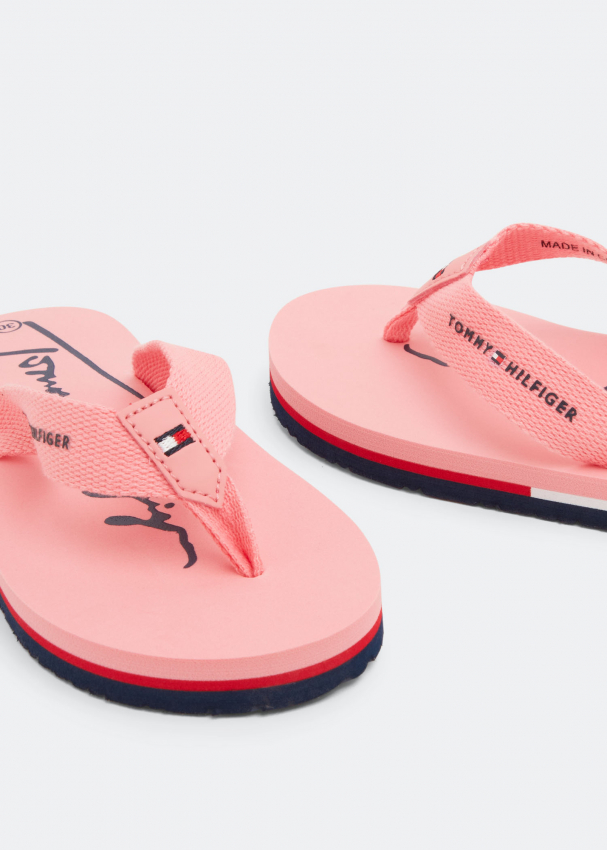 tommy hilfiger flip flops pink