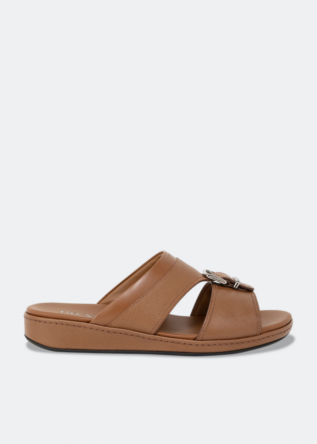 Saffiano leather sandals