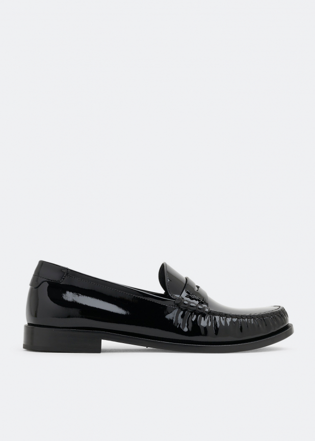 Monogram leather loafers