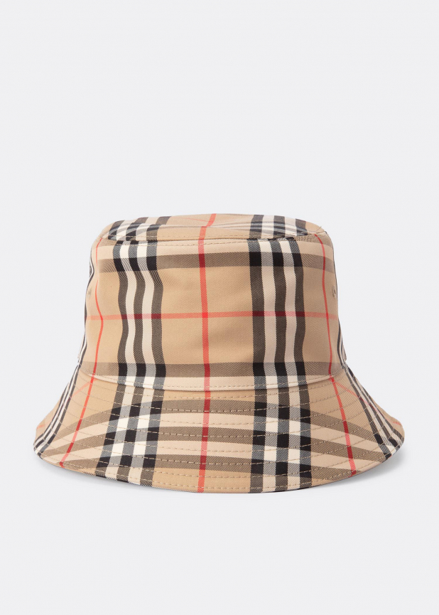 Vintage check cotton bucket hat