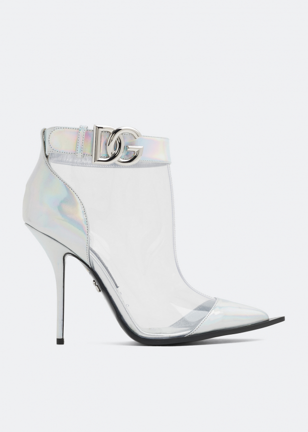 Shimmery PVC ankle boots