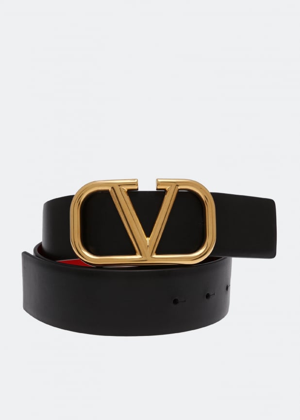 VLogo leather belt