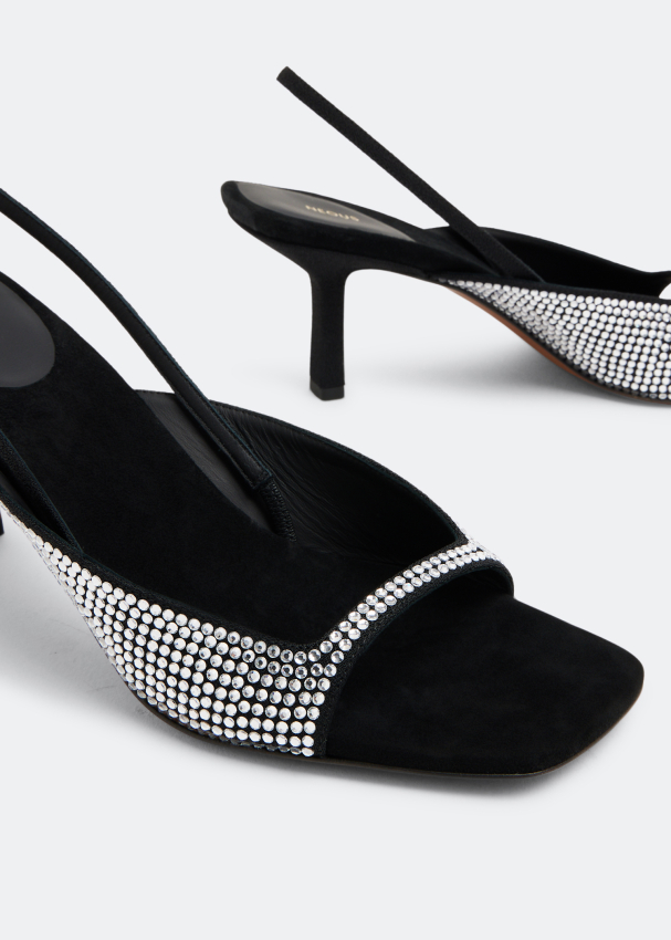 Black jeweled store sandals