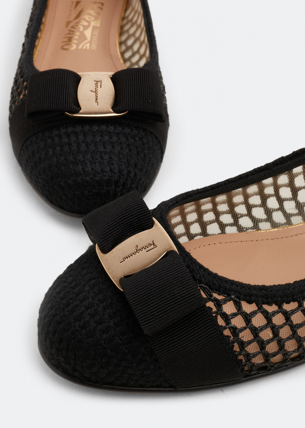 Ferragamo Varina woven ballet flats for Women - Black in UAE