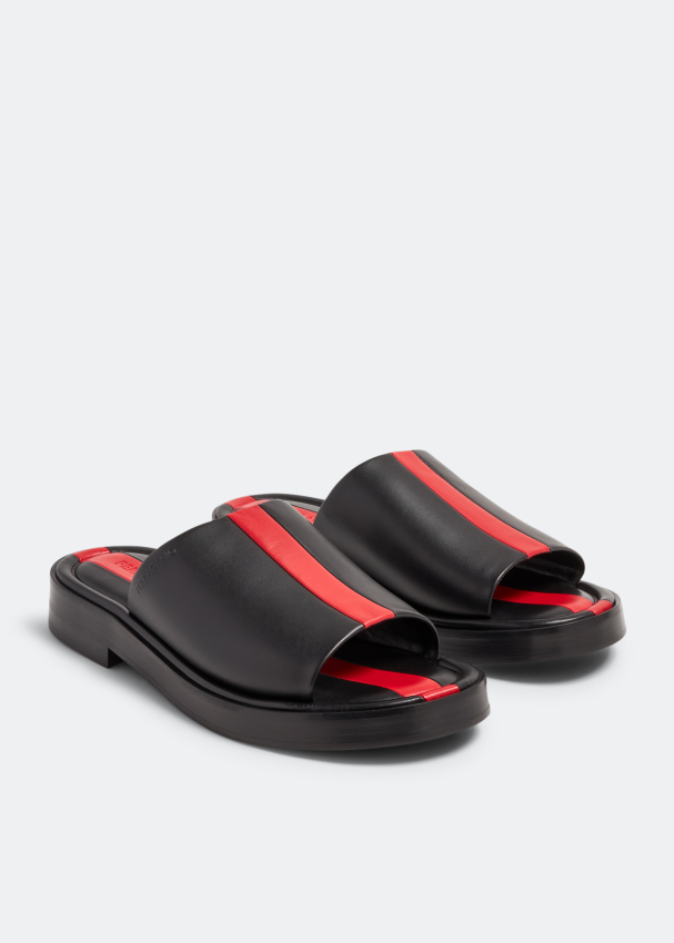 Ferragamo Single band sliders for Men Black in UAE Level Shoes