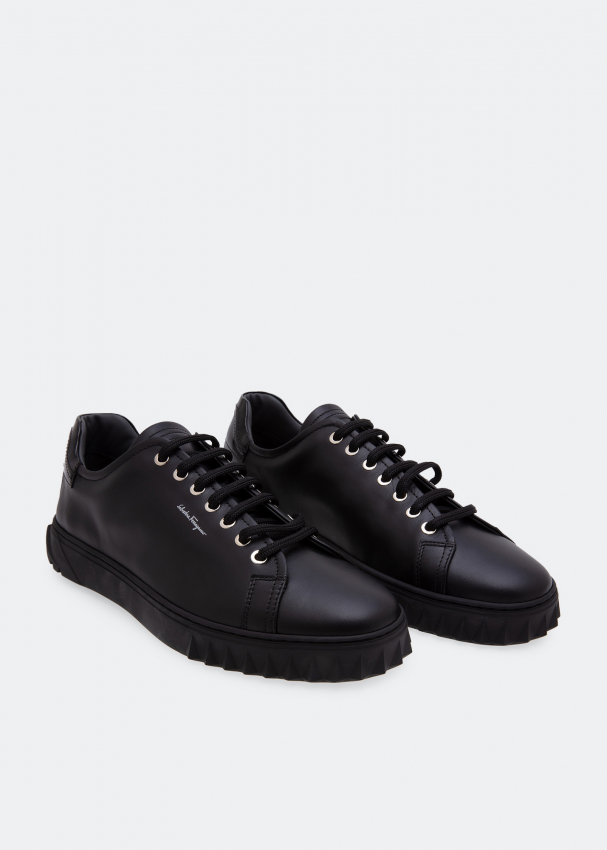 Ferragamo Leather sneakers for Men Black in KSA Level Shoes