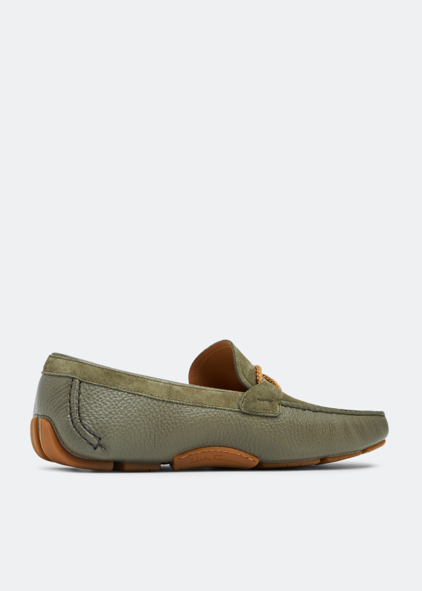 Ferragamo Gancini driver moccasins for Men - Green in KSA | Level 