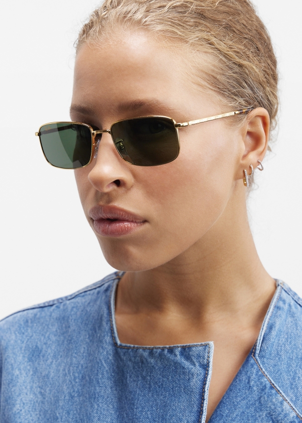 Ray Ban Rectangular sunglasses for Women Gold in Kuwait Level Shoes