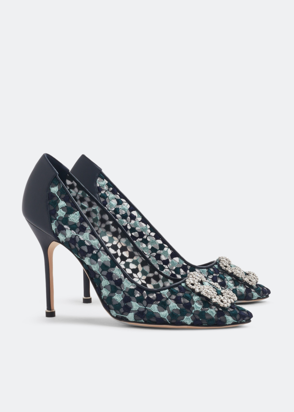 Blue lace pumps deals