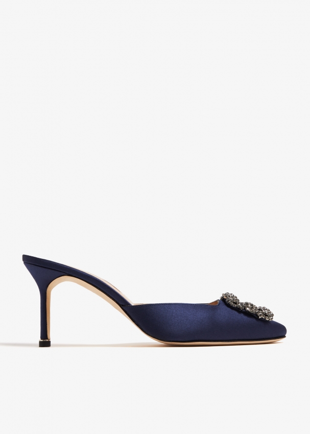 Manolo Blahnik Hangisimu mules for Women Blue in Oman Level Shoes