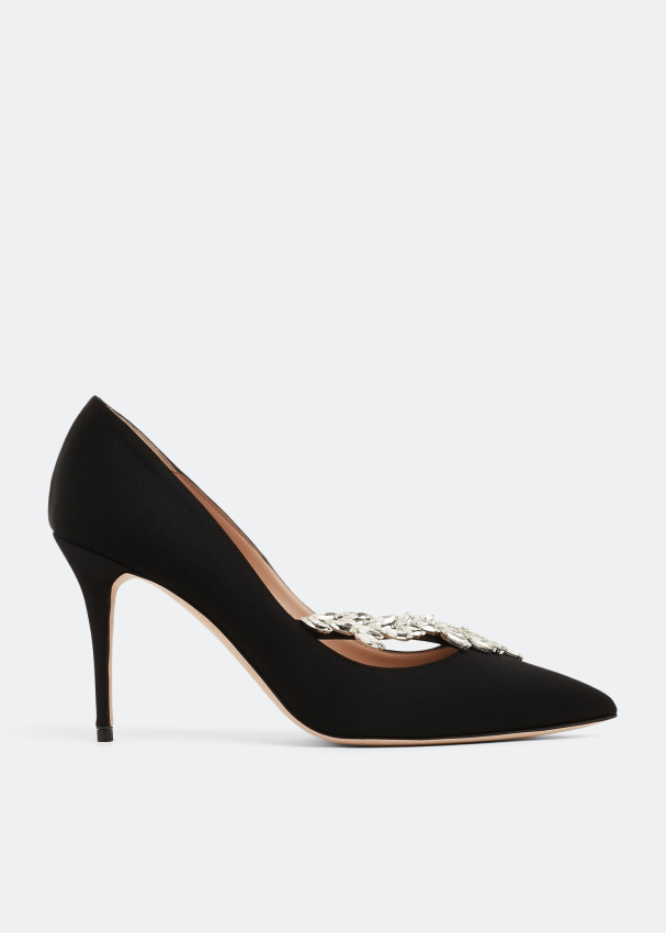 Manolo Blahnik Nadira satin pumps for Women - Black in UAE | Level Shoes