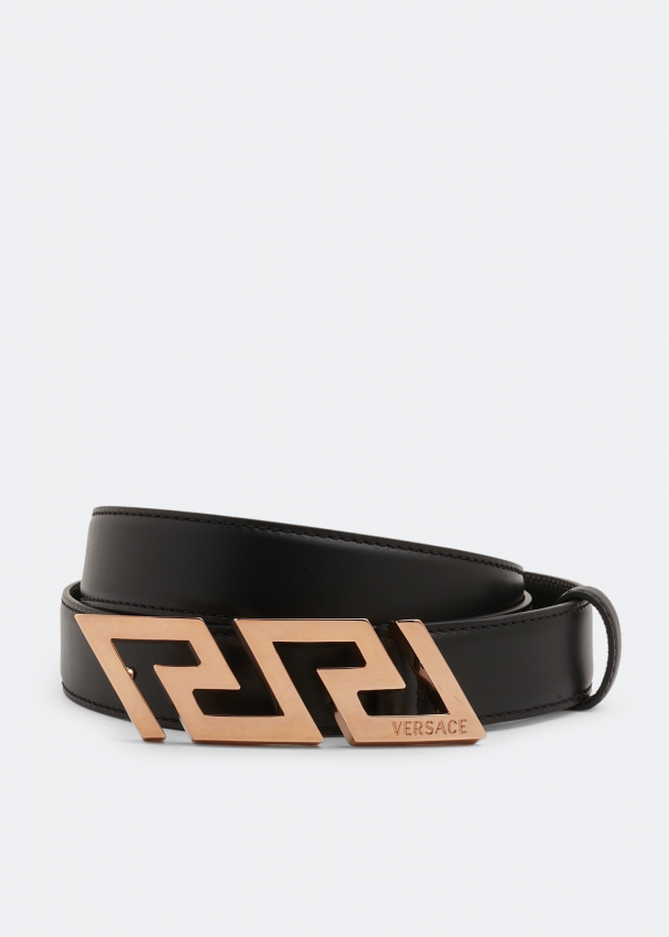 Versace La Greca leather belt for Men Black in UAE Level Shoes
